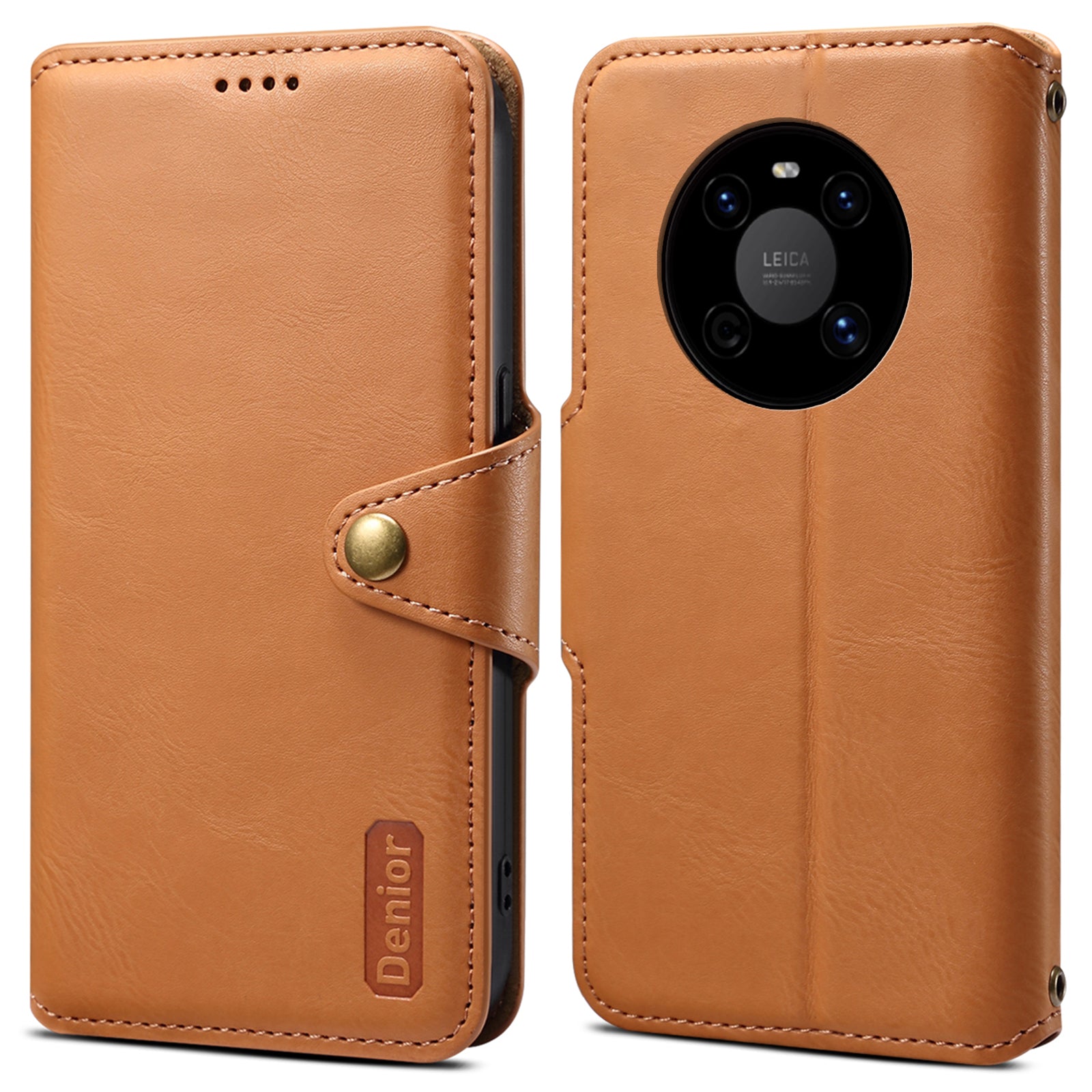 DENIOR For Huawei Mate 40 Case Leather Card Holder Phone Guard Cover with Cowhide Texture DENIOR For Huawei Mate 40 Case Leather Card Holder Phone Guard Cover with Cowhide Texture